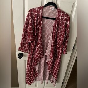 LULAROE SHIRLEY Kimono Maroon / White Size Medium